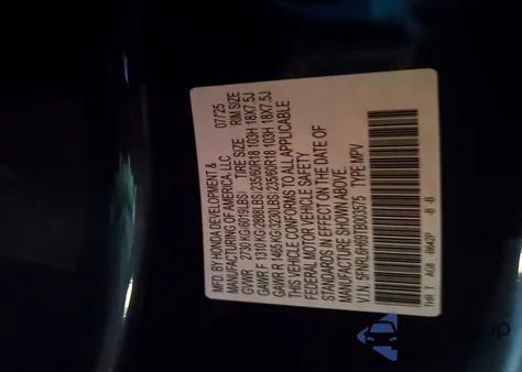 2026 Honda Odyssey Exl z USA, uszkodzony, nr VIN 5FNRL6H69TB003575